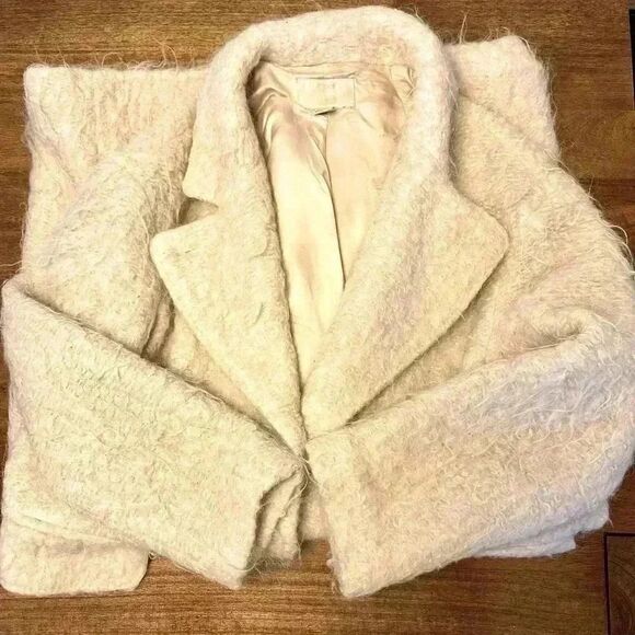 H&M full double breasted full length pale pink wool mix jacket. - Picture 9 of 9